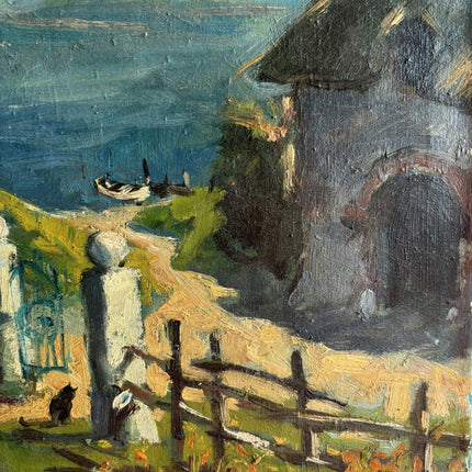 Handcrafted Seascape Oil Painting "Seaside Cottage" Traditional Artwork Holland Art Shop