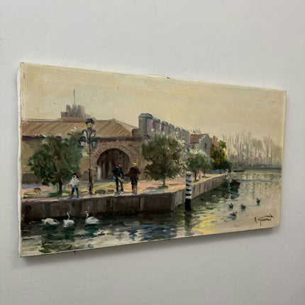 Traditional Cityscape Oil Painting "Two Riders" Elegant Artwork Holland Art Shop