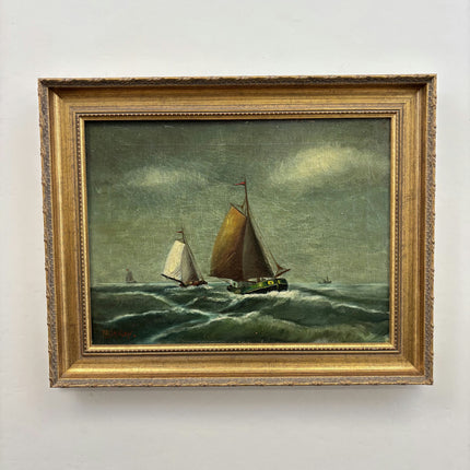 Antique Seascape Oil Painting "Framed Canvas" Refined Artwork Holland Art Shop