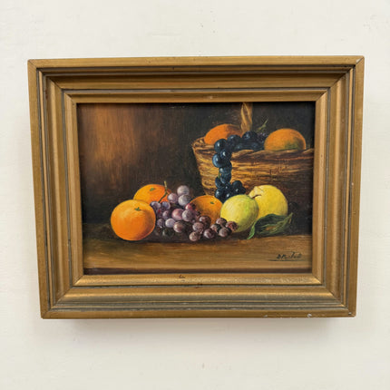 Classic Still Life Oil Painting "Fruit Basket" Detailed Small Artwork Holland Art Shop