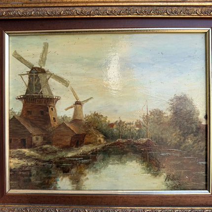 Refined Landscape Oil Painting "Golden Frame" Traditional Small Art Holland Art Shop