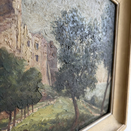Vintage Landscape Oil Painting "Ruined Tower" Timeless Art Holland Art Shop