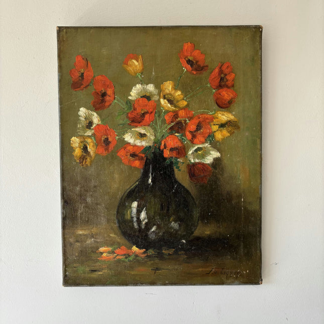Classic Floral Still Life Oil Painting "Red Poppies" Detailed Art Holland Art Shop