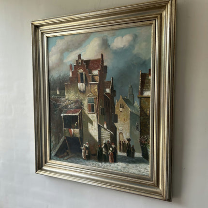 Classic Cityscape Oil Painting "Rowing Canal" Refined Large Art Holland Art Shop
