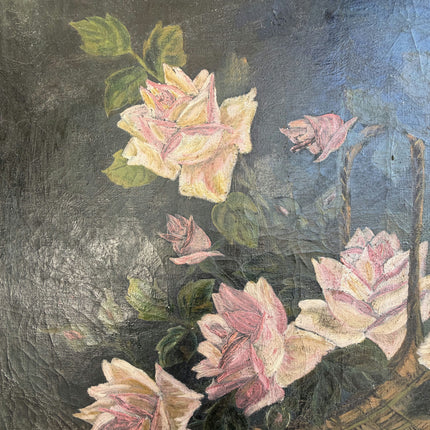 Refined Floral Still Life Oil Painting "Flower Basket" Authentic Large Artwork Holland Art Shop