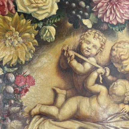 1918 Antique Figurative Oil Painting "Sleeping Cherubs" Art Holland Art Shop