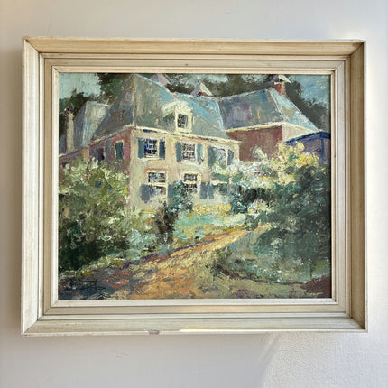 Traditional Landscape Oil Painting "Blue House" Authentic Artwork Holland Art Shop