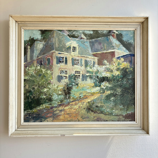 Traditional Landscape Oil Painting "Blue House" Authentic Artwork Holland Art Shop