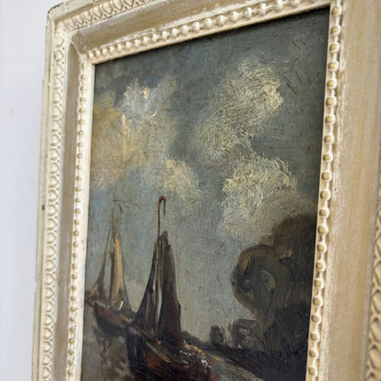 Traditional Harbor Scene Oil Painting "Sailing Boat" Expressive Dutch Artwork Holland Art Shop
