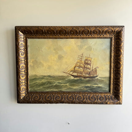 Timeless Seascape Oil Painting "Sailing Ship" Original Large Artwork Holland Art Shop