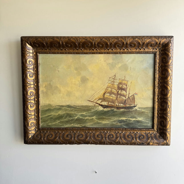 Timeless Seascape Oil Painting "Sailing Ship" Original Large Artwork Holland Art Shop