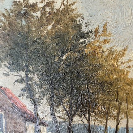19th Century Antique Interior Oil Painting "Thatched Cottage" Small Art Holland Art Shop