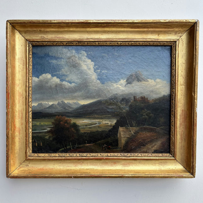 19th Century Antique Landscape Oil Painting "Gold Frame" Art Holland Art Shop