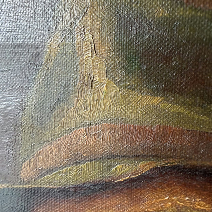 Vintage Portrait Oil Painting "Smiling Man" Traditional Small Art Holland Art Shop