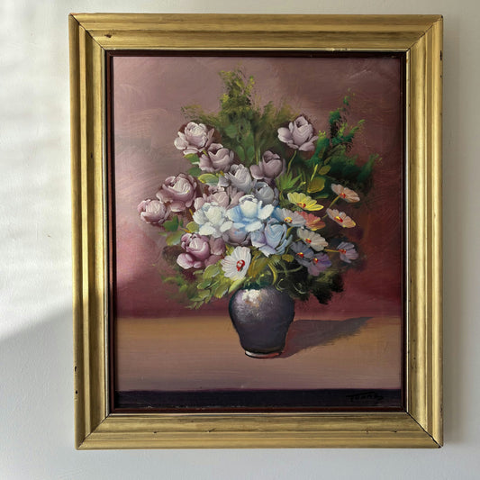 Classic Floral Still Life Oil Painting "Floral Arrangement" Medium Artwork