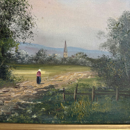 Handcrafted Landscape Oil Painting "Ornate Frame" Detailed Small Art Holland Art Shop