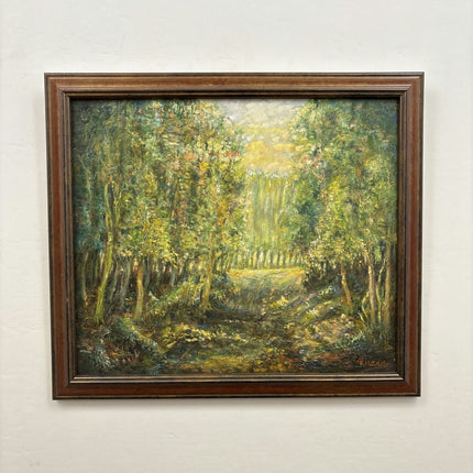 Rustic Landscape Oil Painting "Sunlit Pathway" Traditional Artwork Holland Art Shop