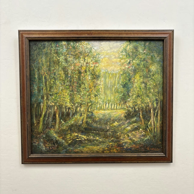 Rustic Landscape Oil Painting "Sunlit Pathway" Traditional Artwork Holland Art Shop