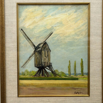 Traditional Landscape Oil Painting "Old Windmill" Vintage Art Holland Art Shop