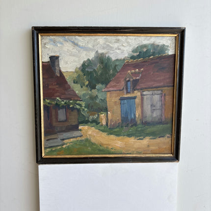 Traditional Farm Oil Painting "Yellow House" Detailed Small Artwork Holland Art Shop