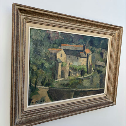 Timeless Landscape Oil Painting "Clustered Houses" Rustic French Art Holland Art Shop