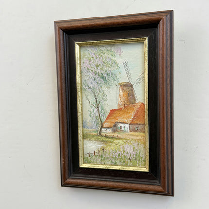 Detailed Landscape Oil Painting "Thatched Cottage" Original Small Art Holland Art Shop