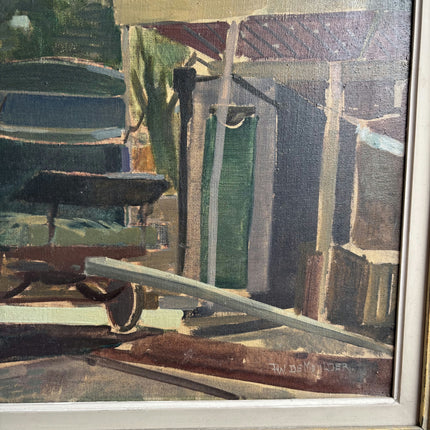Classic Farm Oil Painting "Wooden Cart" Vintage Art Holland Art Shop