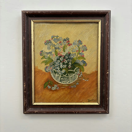 Original Flowery Still Life Oil Painting "Flower Vase" Timeless Small Artwork Holland Art Shop