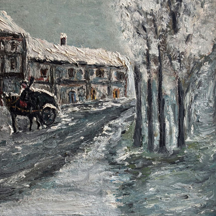 Authentic Winter Landscape Oil Painting "Snowy Cottage" Detailed Artwork Holland Art Shop