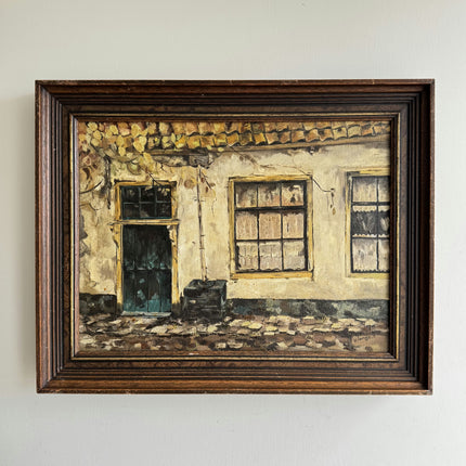 Vintage Cityscape Oil Painting "Weathered Door" Timeless Artwork Holland Art Shop