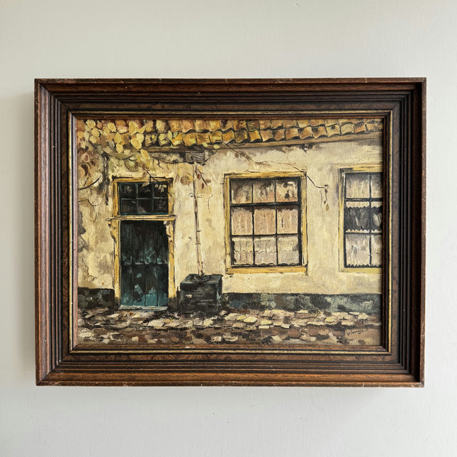 Vintage Cityscape Oil Painting "Weathered Door" Timeless Artwork Holland Art Shop