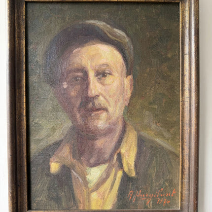 Handcrafted Portrait Oil Painting "Bearded Man" Classic Small Artwork Holland Art Shop