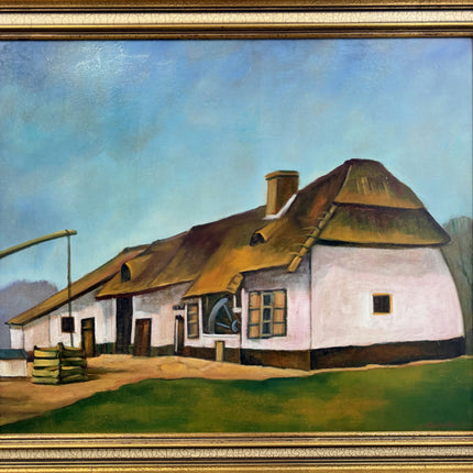 Refined Farm Oil Painting "Thatched House" Detailed Large Art Holland Art Shop