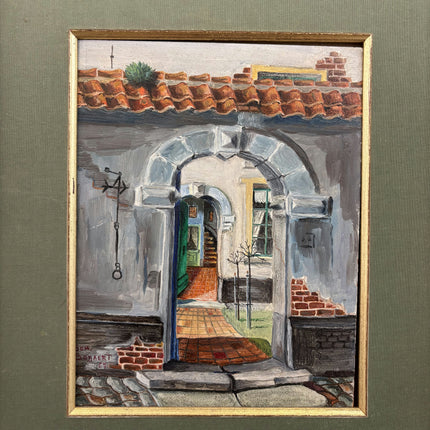 Detailed Cityscape Oil Painting "Arched Doorway" Authentic Artwork Holland Art Shop