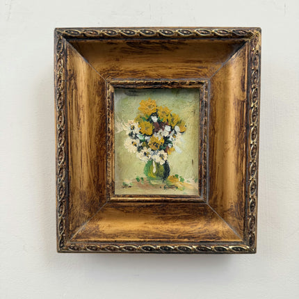 Handcrafted Floral Still Life Oil Painting "Flower Vase" Rustic Small Art Holland Art Shop