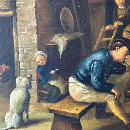 19th Century Antique Figurative Oil Painting "Wooden Tray" Art Holland Art Shop