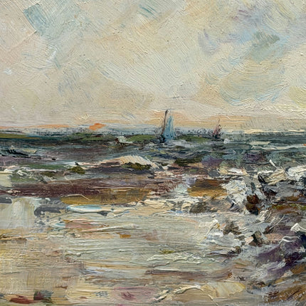Detailed Seascape Oil Painting "Seascape Painting" Authentic Small Art Holland Art Shop