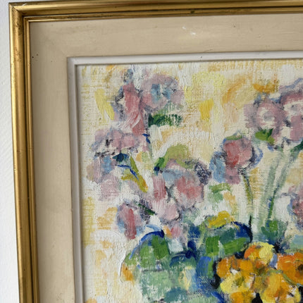 Authentic Flowery Still Life Oil Painting "Flower Bouquet" Rustic France Artwork Holland Art Shop