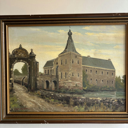 Elegant Cityscape Oil Painting "Stone Church" Original Art Holland Art Shop