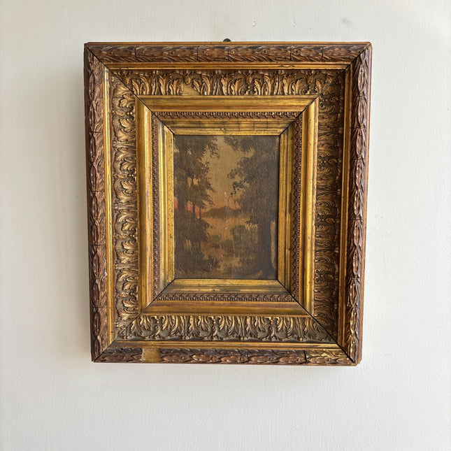 Authentic Landscape Oil Painting "Gilded Frame" Refined Small Artwork Holland Art Shop