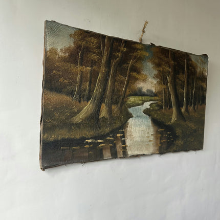 Timeless Landscape Oil Painting "Forest Stream" Original Art Holland Art Shop