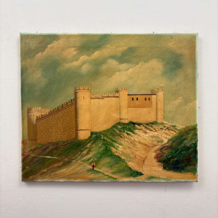 Elegant Landscape Oil Painting "Sandstone Castle" Handcrafted Artwork Holland Art Shop