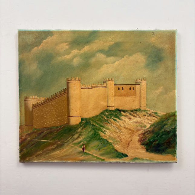 Elegant Landscape Oil Painting "Sandstone Castle" Handcrafted Artwork Holland Art Shop