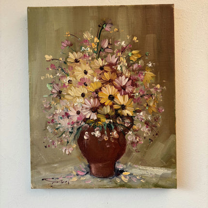 Classic Oil Painting Flowery Still Life "Flower Bouquet" Authentic Small Artwork