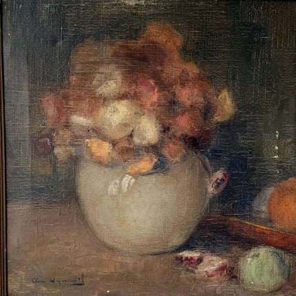 19th Century Oil Painting Floral Still Life "Flower Pot" Medium Art Holland Art Shop