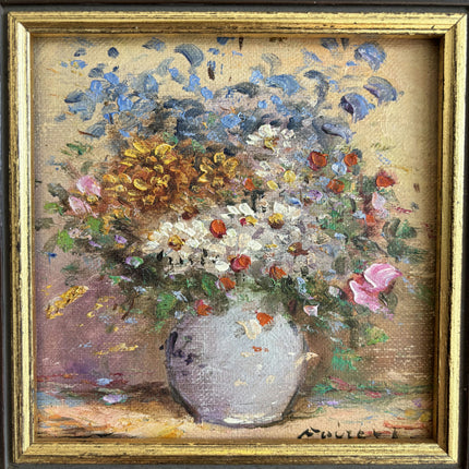 Authentic Floral Still Life Oil Painting "Flower Vase" Detailed Small Artwork Holland Art Shop