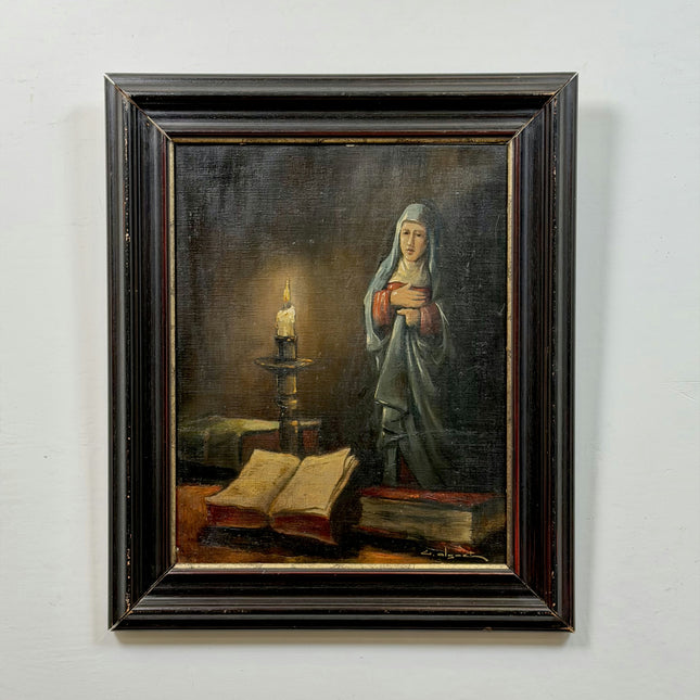 Original Still Life Oil Painting "Praying Woman" Handcrafted Artwork Holland Art Shop