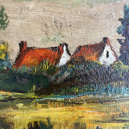 Vintage Landscape Oil Painting "Wooden Frame" Traditional Small Artwork Holland Art Shop
