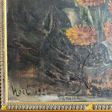 1924 Antique Floral Still Life Oil Painting "Gilded Frame" French Art Holland Art Shop