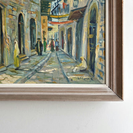 Authentic Cityscape Oil Painting "Narrow Street" Expressive Artwork Holland Art Shop
